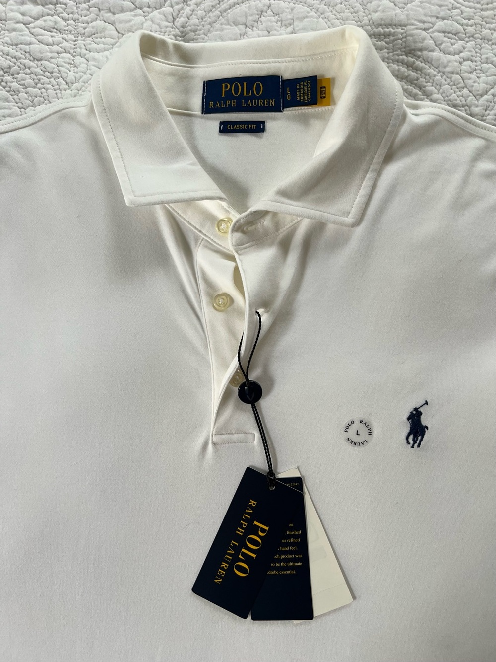 NWT polo Ralph Lauren Soft-Touch Polo Shirt in white L